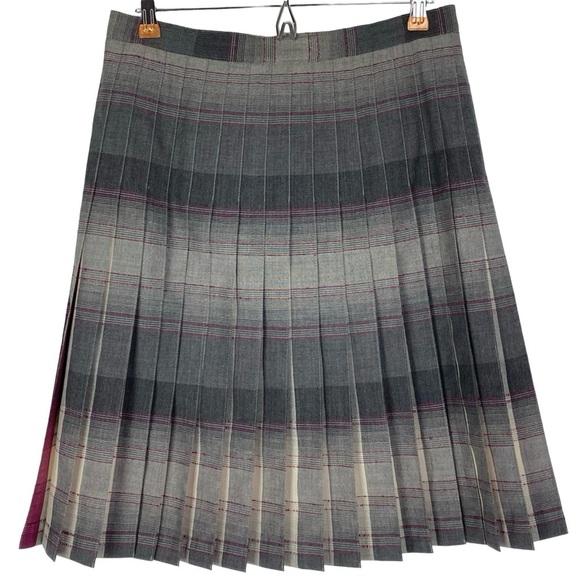 Pendleton Dresses & Skirts - Vintage Pendleton Virgin Wool Pleated Skirt Women 8 Medium Reversible Grey Cream
